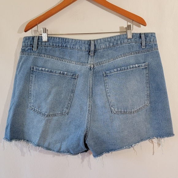 NO Boundaries Y2K Stary Denim Short Size 21 Raw Hem Pocket Casual Festival - Picture 2 of 11